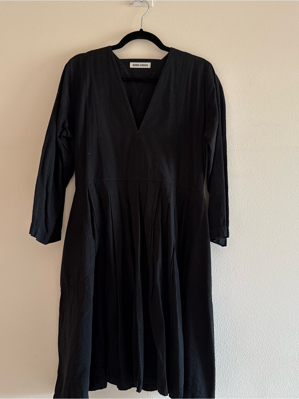 Henrik Vibskov black cotton swing dress - XS / S